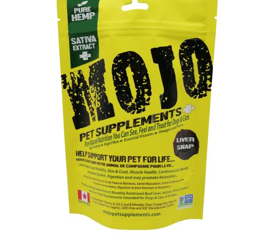 Mojo suppléments pour chats et chiens à base de chanvre saveur de Foie