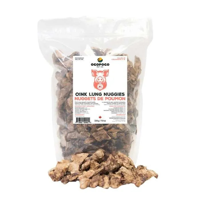 Ogopogo Pet Co. morceaux de poumons de porc Oink Lung Nuggies