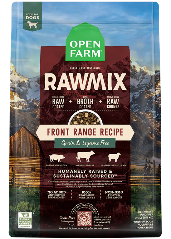 Open Farm Raw Mix nourriture sèche pour chiens Front Range