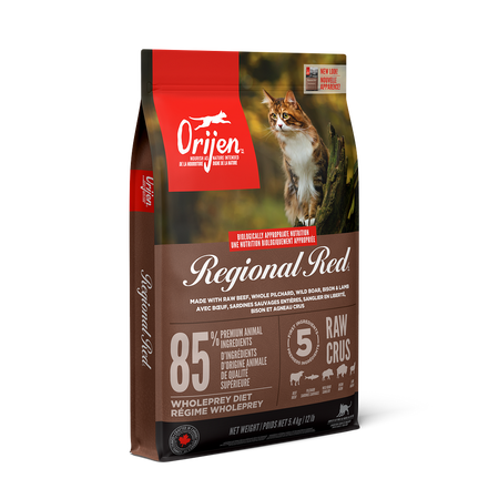 Orijen nourriture sèche pour chats Regional Red sans grains                 ** Nourriture sèche disponible seulement en boutique physique **