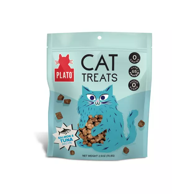 Plato gâterie déshydratée pour chats Bouchées Saumon et Thon 70.8g