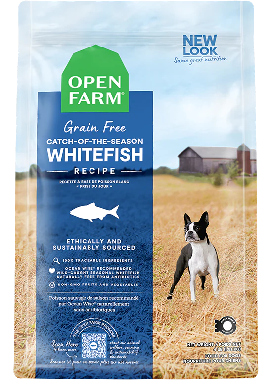 Open Farm nourriture sèche pour chiens Poisson blanc sans grains     *** Livraison locale seulement ***