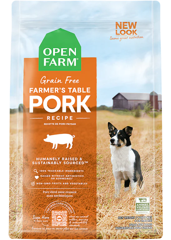 Open Farm Farmer's Table nourriture sèche pour chiens Porc sans grains     *** Livraison locale seulement ***