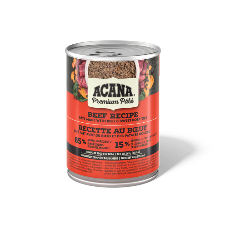 Acana Premium nourriture humide pour chiens Pâté de boeuf 363g