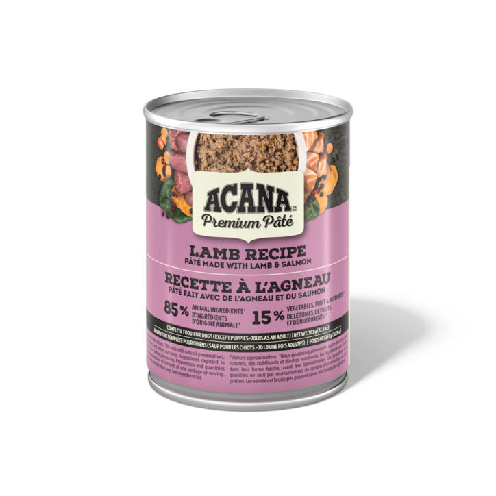 Acana Premium nourriture humide pour chiens Pâté d'agneau 363g