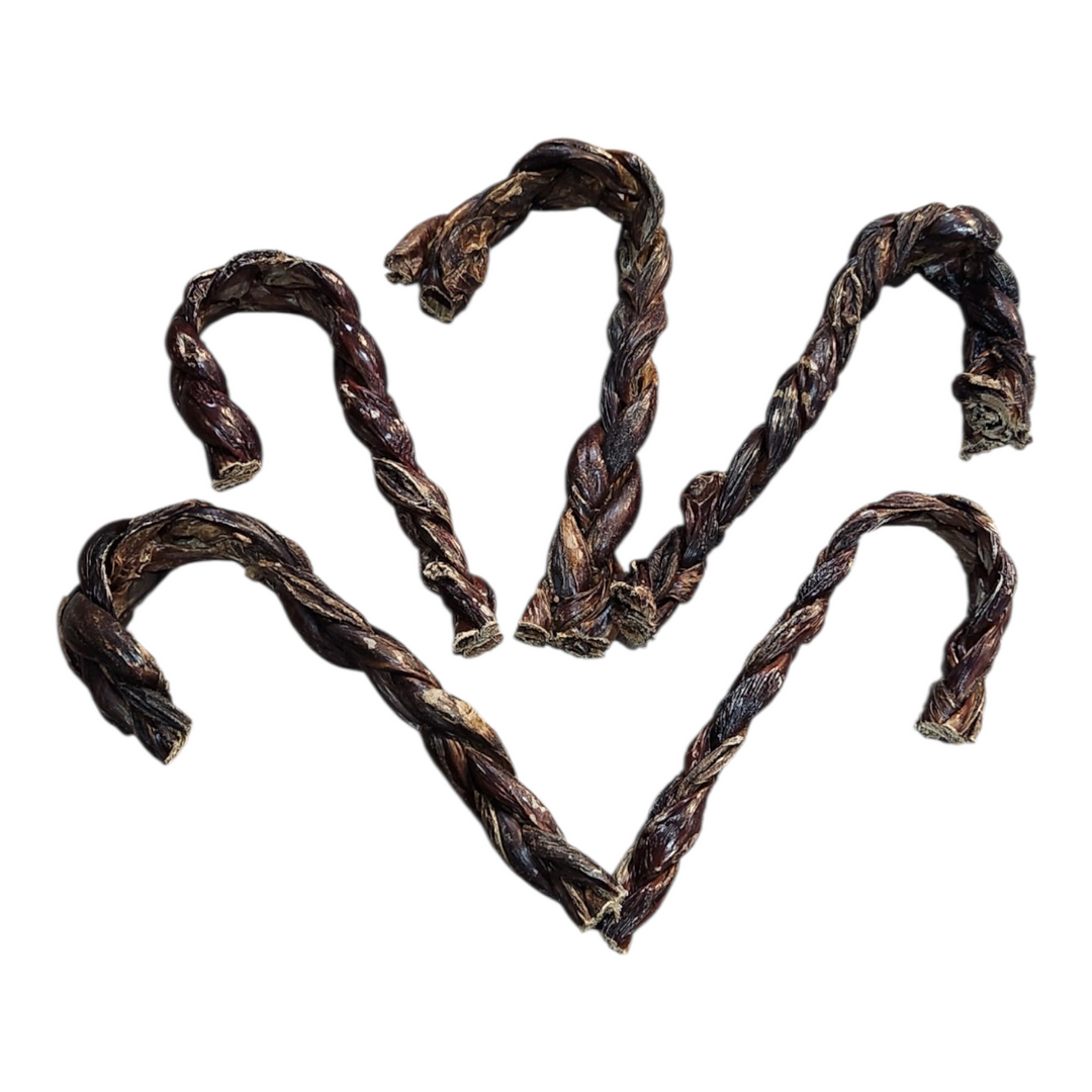 Tresse d'oesophage de boeuf Canne de Noël - Paquet économique 5 pour 4