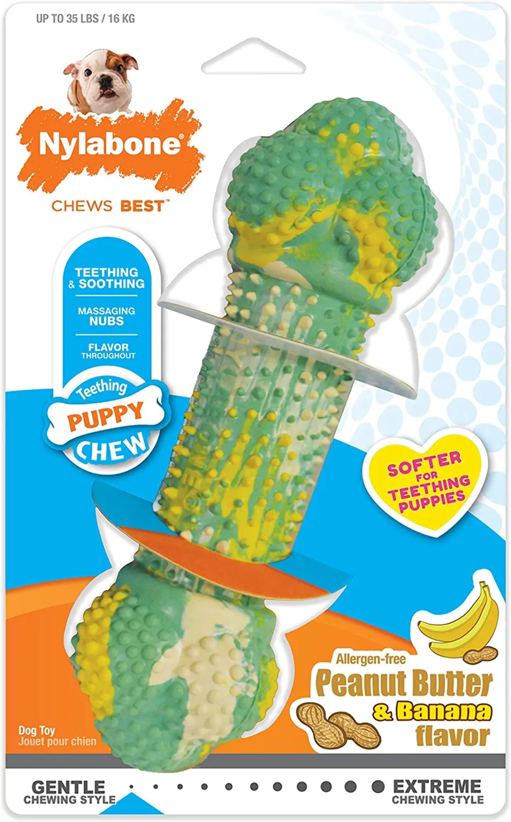 Nylabone jouet à gruger pour chiots Puppy Chew beurre d'arachides et banane