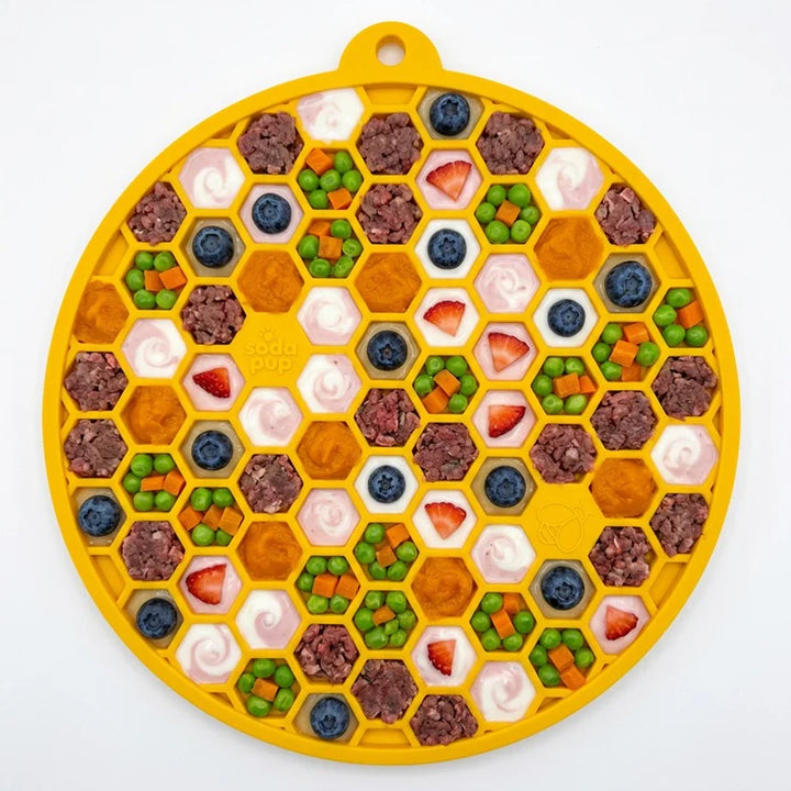 SodaPup tapis de léchage à ventouses Honeycomb