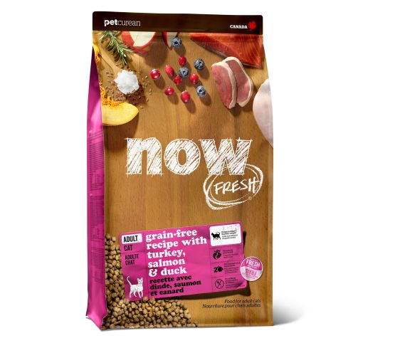 Petcurean Now Fresh nourriture sèche pour chats Dinde, saumon, canard sans grains                  *** NOURRITURE SÈCHE NON VENDUE EN LIGNE ***