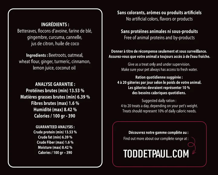 Todd et Paul Biscuits Betteraves 220g