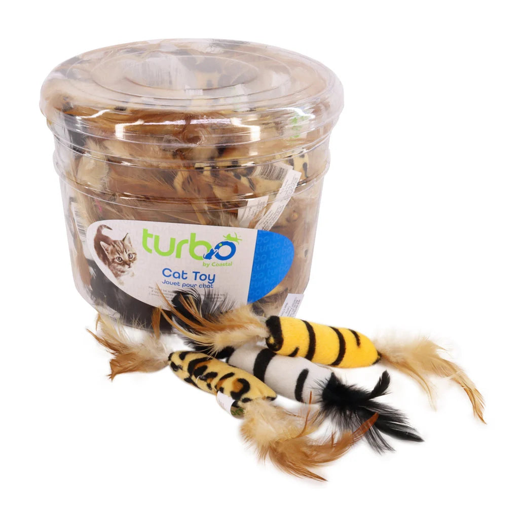 Turbo tube à plume pour chat