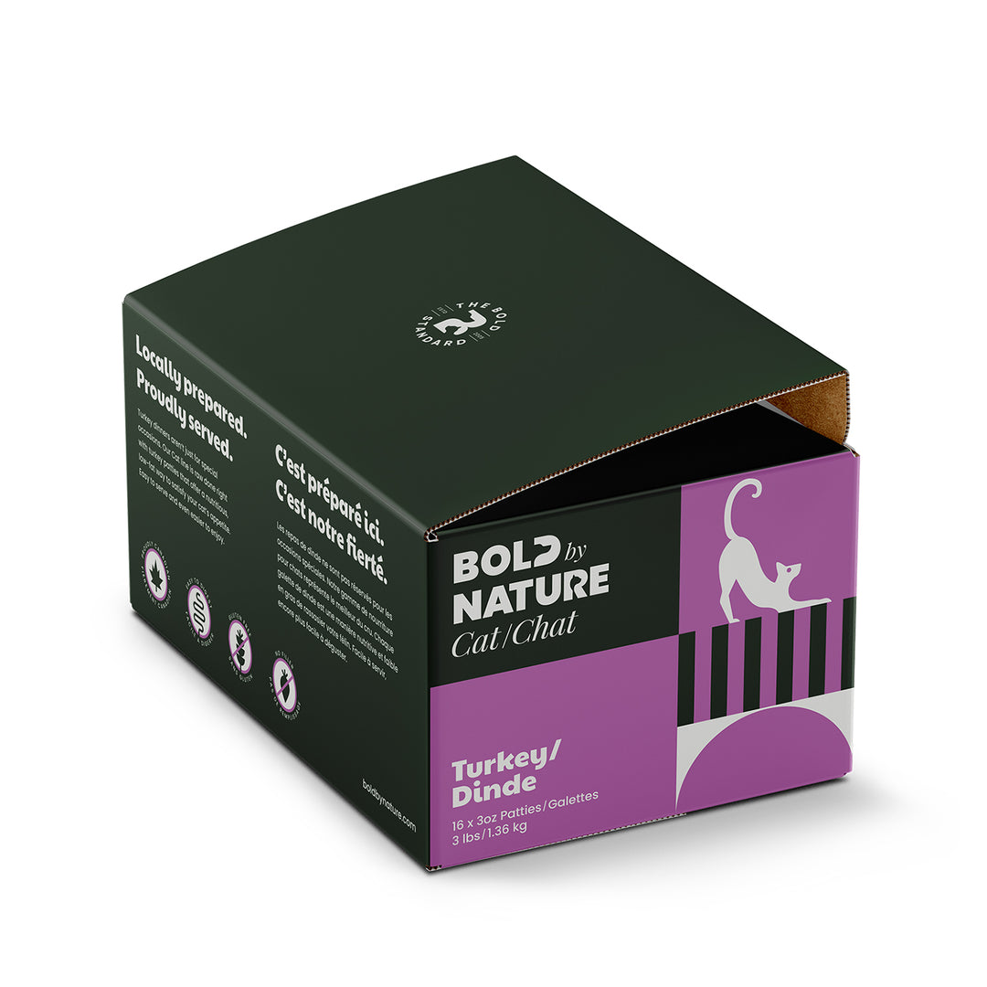 BBN Bold By Nature nourriture crue pour chats Dinde 3 lb