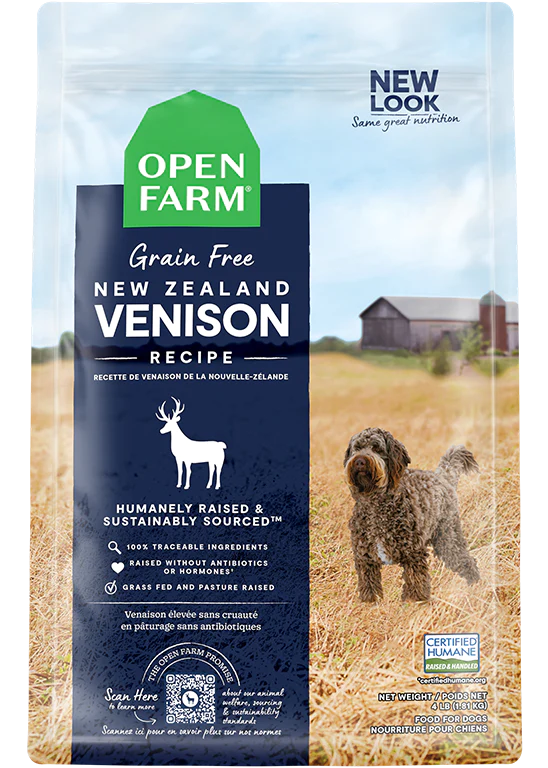 Open Farm nourriture sèche pour chiens Cerf sans grains     *** Livraison locale seulement ***
