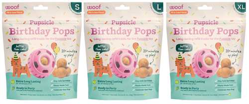 Woof recharge de gâteries Pupsicle Pops gâteau d'anniversaire