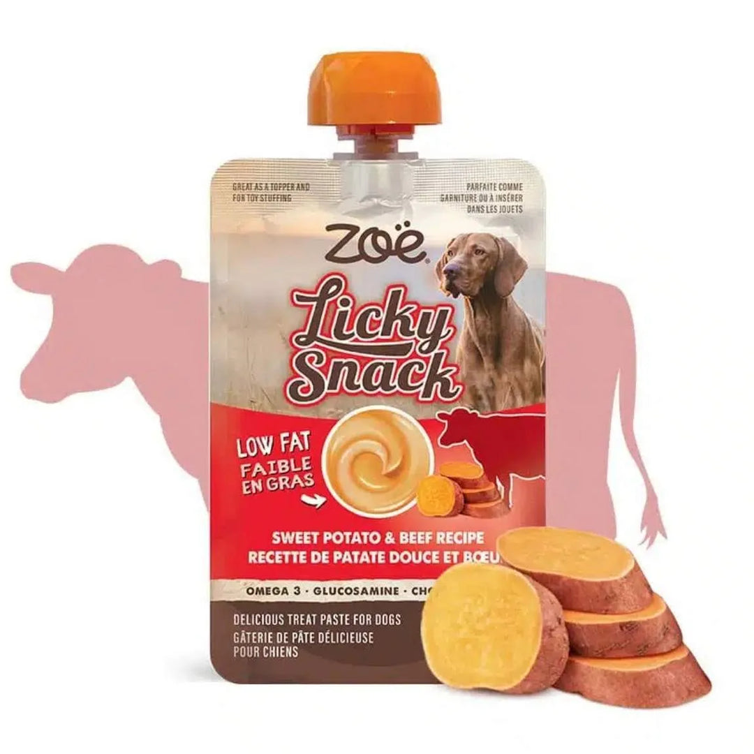 Zoë gâterie à lécher pour chiens Licky Snack patate douce et boeuf 85g