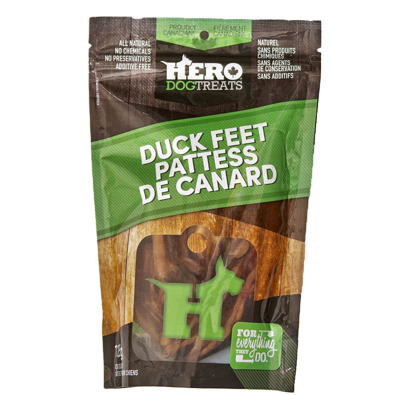 Hero Dog Treats Pattes de Canard Déshydratées 125g