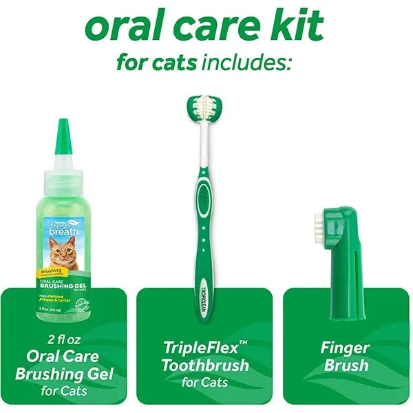 Tropiclean Fresh Breath ensemble d'entretien dentaire pour chat 59ml