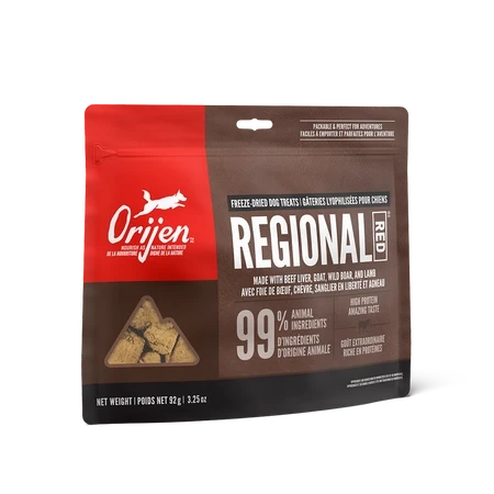 Orijen gâterie lyophilisée pour chiens Regional Red 92g